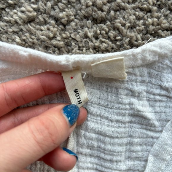 Moth Anthropologie Sweater, Ivory, Women's XS, Linen Blend Islet Duster Cardigan - Picture 4 of 8